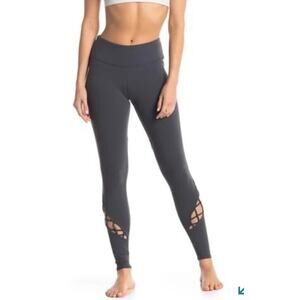 ALO Entwine laced med rise Ankle Leggings dark gray sz S